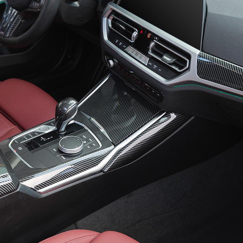 Для BMW 3 серии G20 19-22 цвет углеродного волокна, центральная панель переключения передач, декоративная крышка, панель рычага переключения передач, отделка