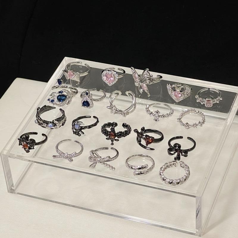 Серия Кольца с Открытым Кольцом Розовый Бант Легкая Роскошь Холодный Стиль Кольцо на Указательный Палец Нишевый Дизайн Кольца