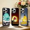 Чехол для телефона W-Angry Birds для iPhone 16 17 15 14 12 13 Pro Max Черный цвет Ударопрочный чехол