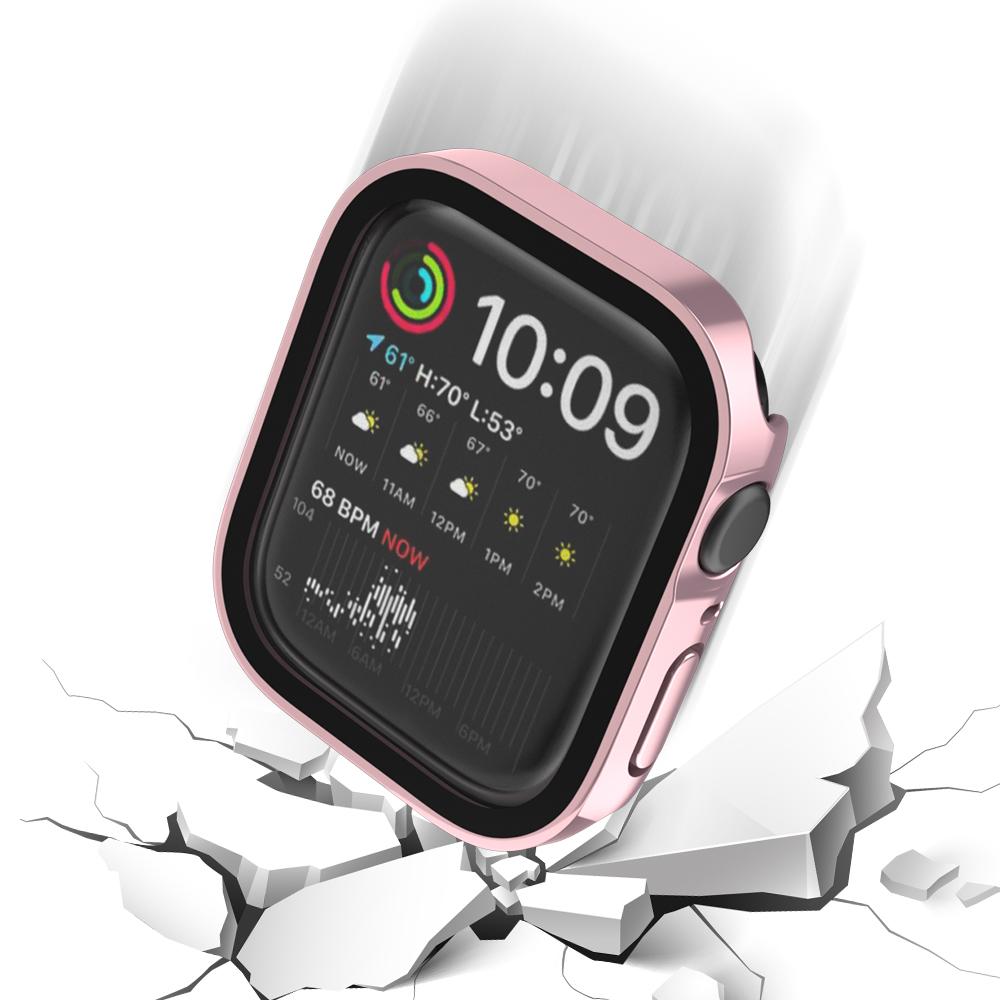 Стекло + чехол для Apple Watch Case 8 7 6 SE Защитная пленка для экрана Бампер с прямым краем IWatch Series 44 мм 40 мм 41 мм 45 мм 4 5 Водонепроницаемый чехол