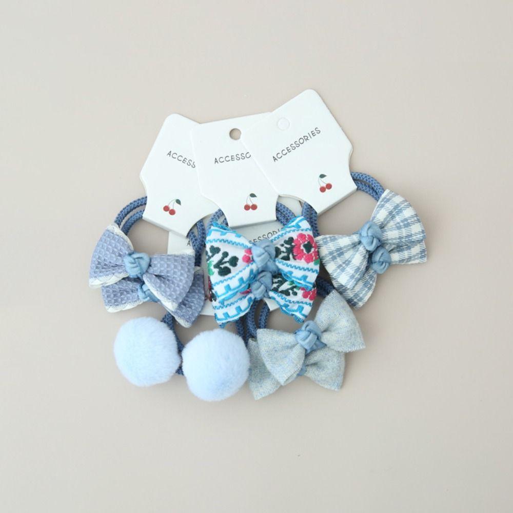 10 шт. детские резинки для волос для девочек банты милые банты цветочный головной убор модная эластичная резинка