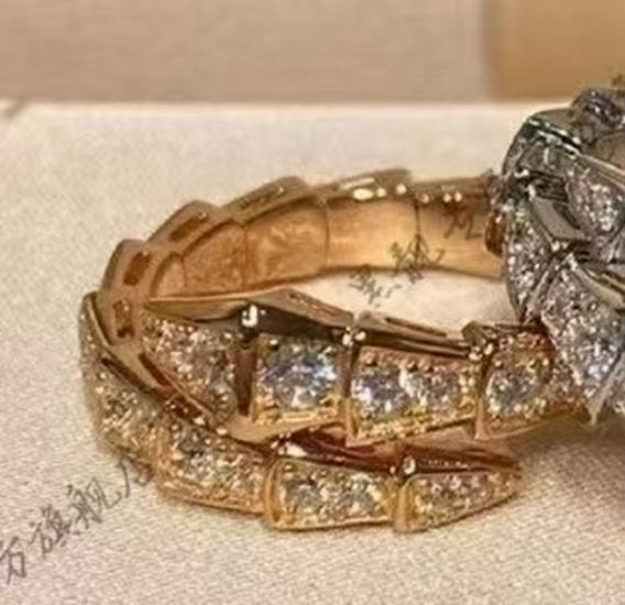 Роскошное открытое кольцо в форме змеи с бриллиантовым дизайном для женщин