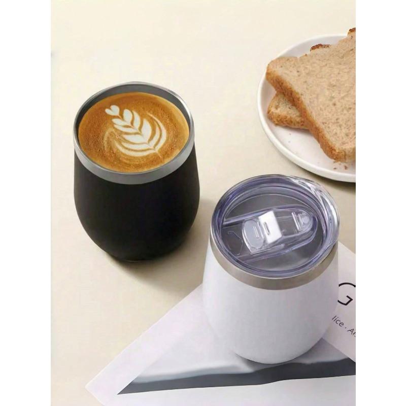 Wine Tumbler With Push Lid, Stemless Insulated Wine Glasses, Double Wall Vacuum Stainless Steel Travel Tumbler