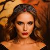 Sparkling Halloween Bat Hairband Metal Halloween Tiara Temperament Rhinestone Crowns  Gift