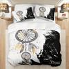 Chic Black & White Dreamcatcher Bedding Set-Breathable Soft Easy-Care 3-Piece Duvet Cover Pillowcases For All-Season Comfort
