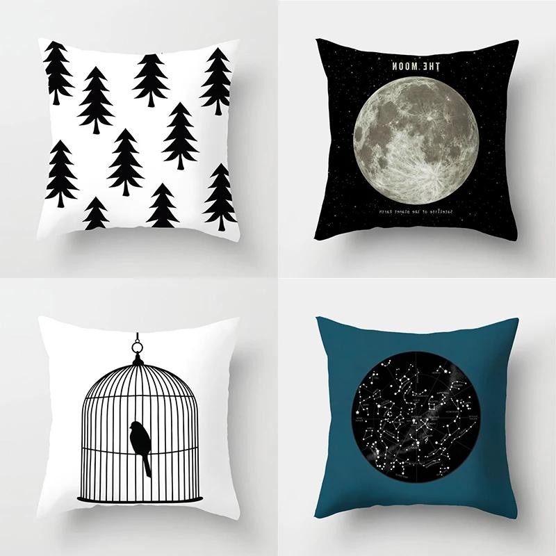 Черная подушка Галактика Планета Чехол для подушки Космос Наволочка Мягкая высококачественная декор для дома