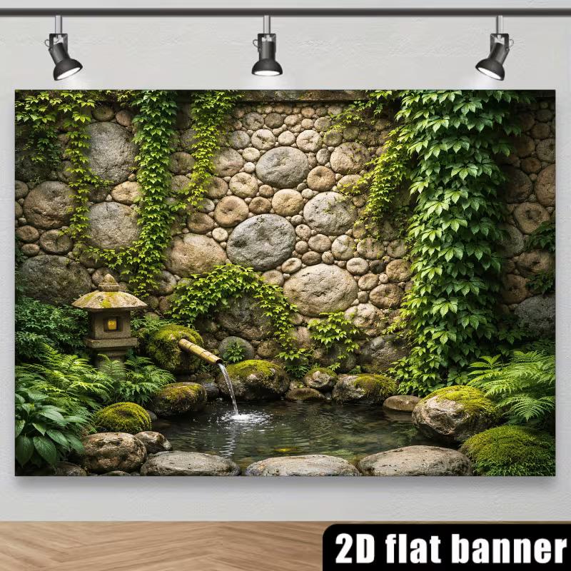 2D Ориентальный Сад Чая Фотофон для Портретной Фотосъемки