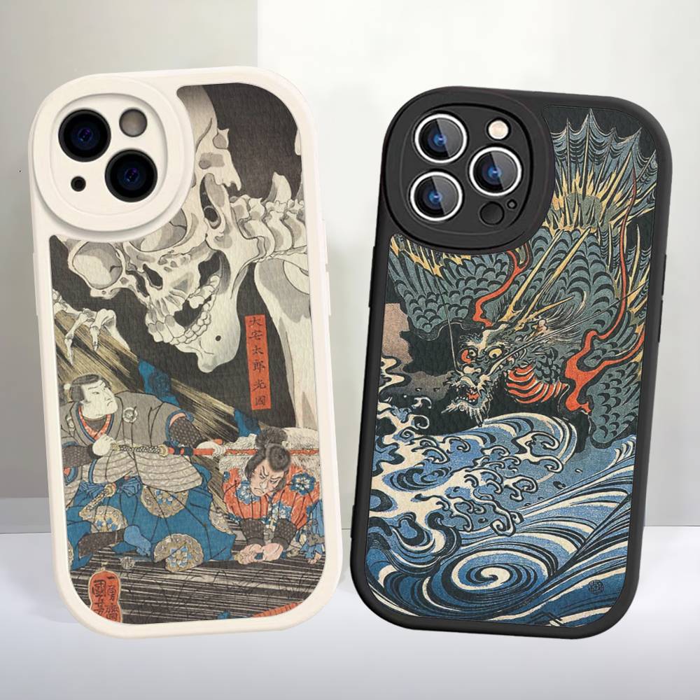 Кожаный чехол для телефона Utagawa Kuniyoshi Ukiyoe Art для iPhone 16 15 14 Plus 13 12 11 Pro Max