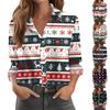 Women's Shirt Blouse Christmas Print Button Long Sleeve Casual Basic Shirt Collar Regular Top