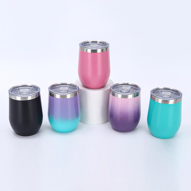 USA Personalized Vacuum Insulated Stainless Steel 12oz Wine Tumbler with Lid