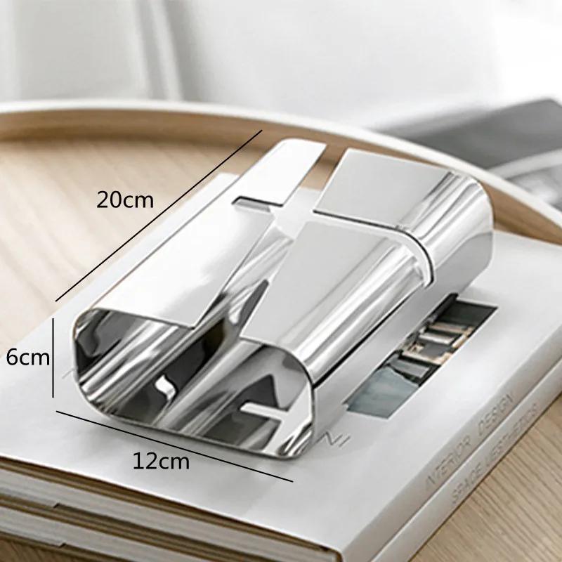 Роскошная коробка для салфеток из нержавеющей стали, Коробка для хранения салфеток в гостиной, Держатель для салфеток в центре обеденного стола, Домашний декор