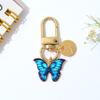 Cute Enamel Butterfly Keychain Simple Metal Animals Key Ring INS Earphone Case Bag Pendant Accessories For Women Men Couple Gift
