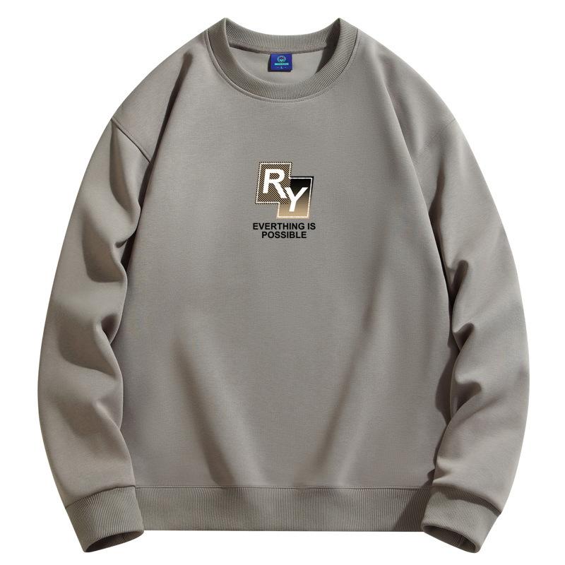 Мужская толстовка с круглым вырезом и узором RY, модная повседневная толстовка с длинным рукавом большого размера