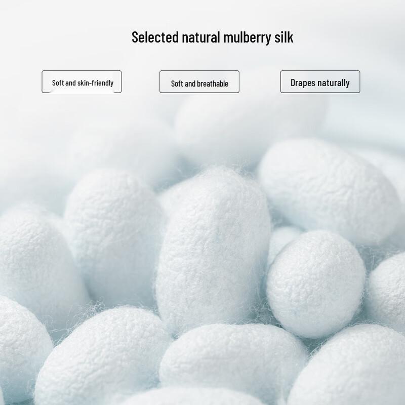 Zhuangji Men's Light Luxury Mulberry Silk Blend Round Neck T-Shirt