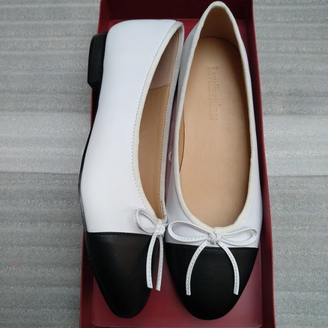 Классические балетки на плоской подошве, женская базовая кожаная твидовая обувь, двухцветная круглая балетка с бантом, модная женская обувь на плоской подошве