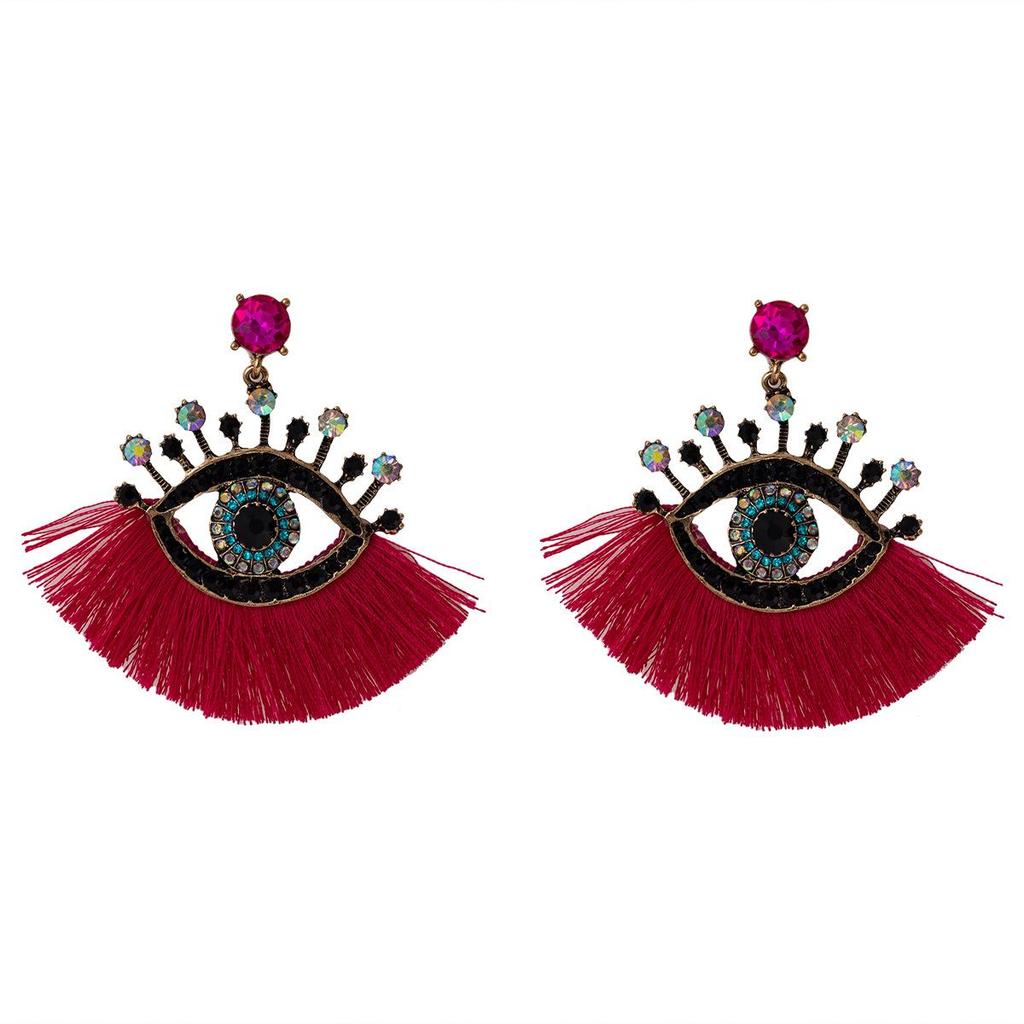 Devil's Eye Drip Oil Alloy Earrings: Trendsetting European & American Street Style