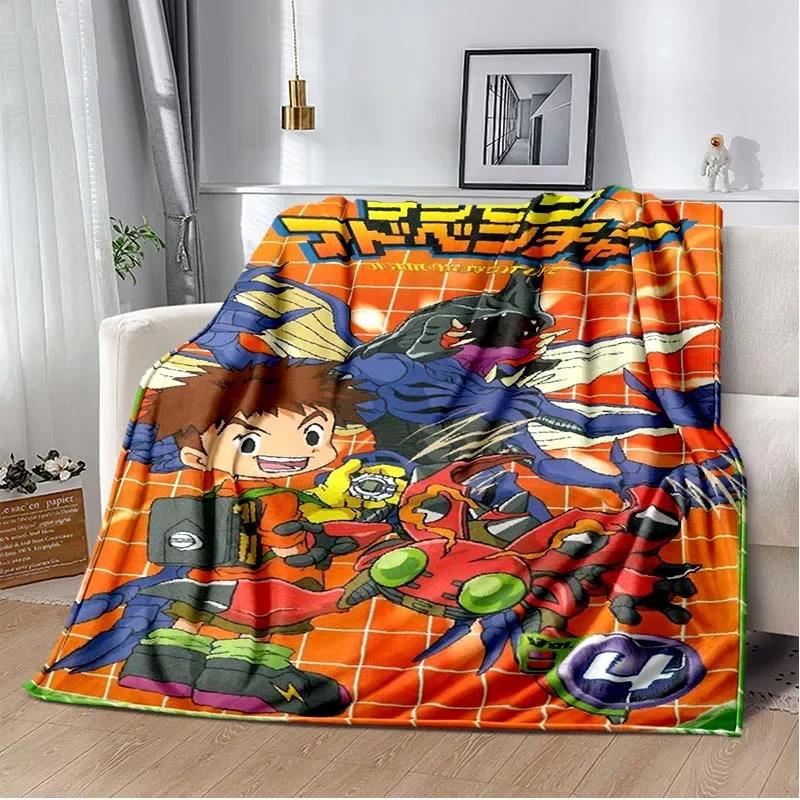 Японский Мультфильм D-Digimon Плед для Дивана, Похода, Пикника Супер Мягкое Одеяло Постельное Теплое Милое Аниме Фланелевый Плед Подарок на День Рождения
