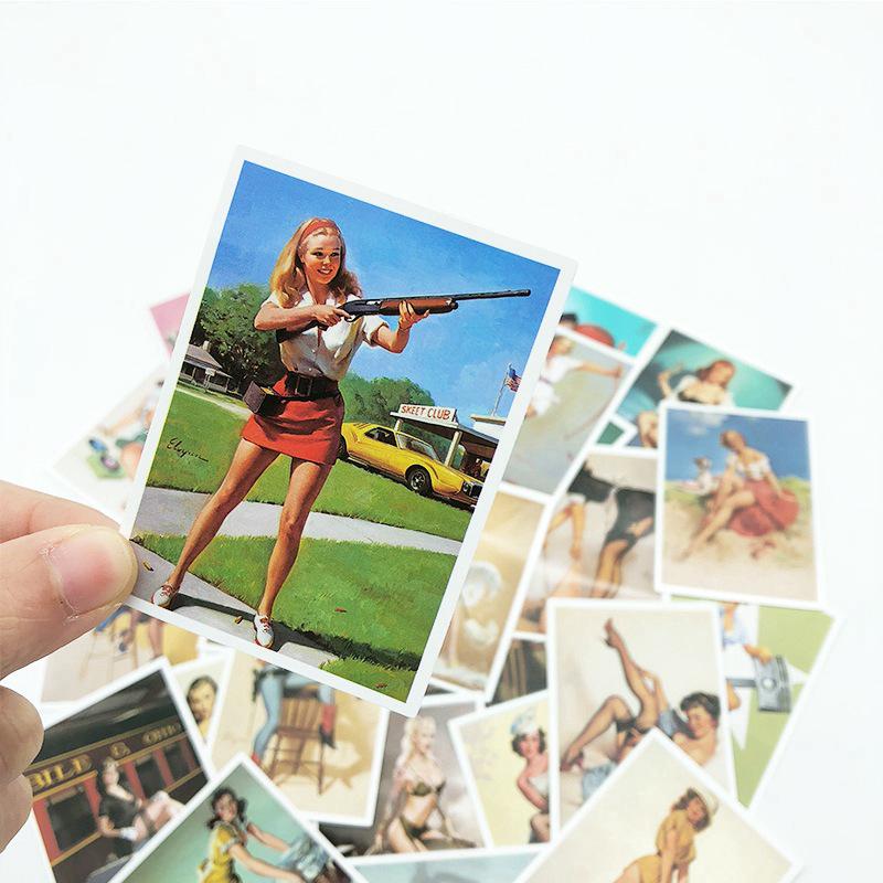 25 шт./упак. наклейки для девочек в стиле пин-ап в стиле Второй мировой войны сексуальная наклейка для девочек для ноутбука, багажа, холодильника, скейтборда