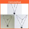 Alloy Star Shaped Pendant Necklace With Cross Chain For Trendy Summer Wear Unisex Jewelry