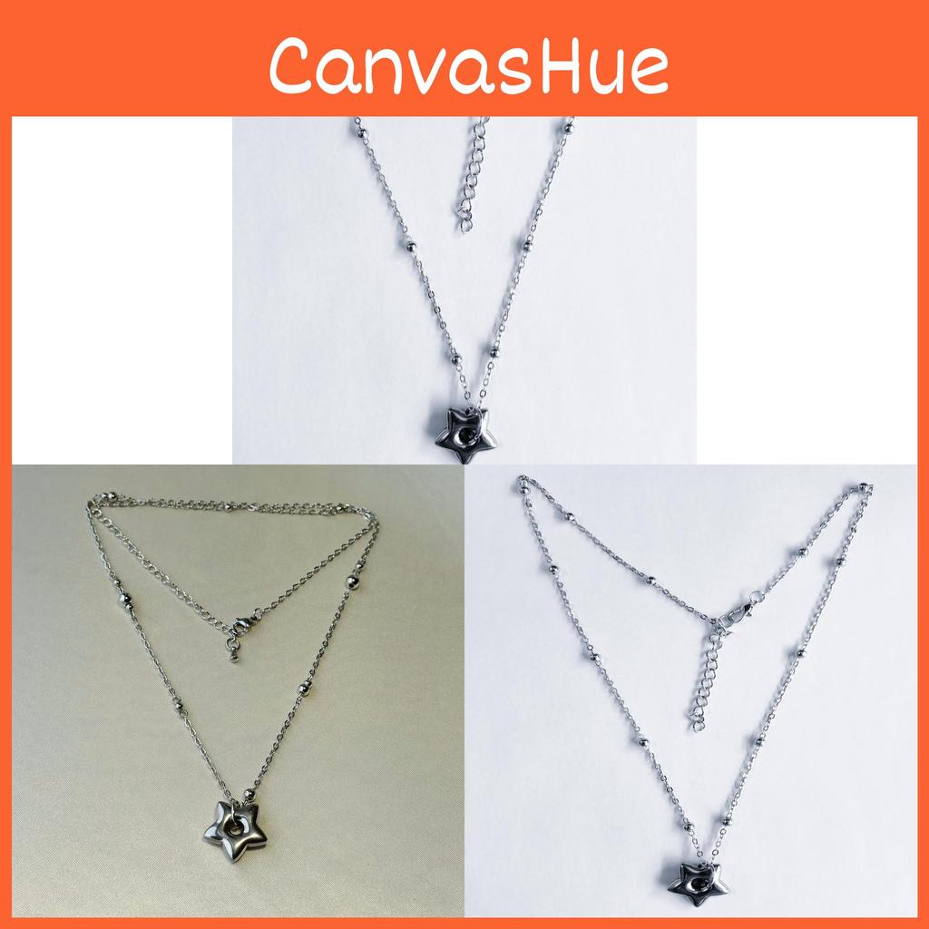 Alloy Star Shaped Pendant Necklace With Cross Chain For Trendy Summer Wear Unisex Jewelry