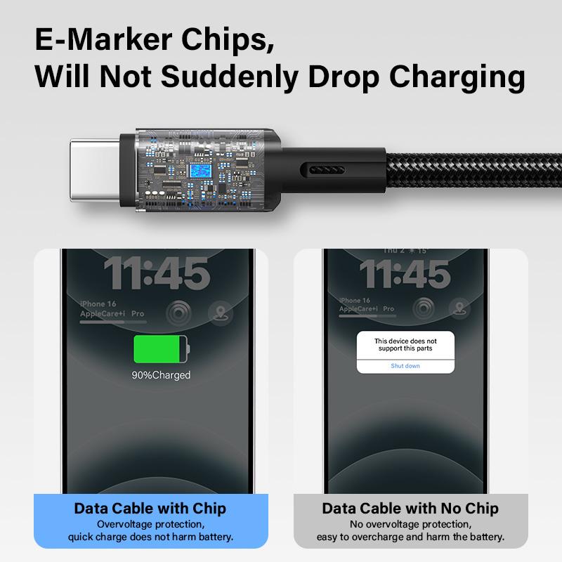 USB C Cable 100W 4 Ft 2-in-1 USB C To USB C Cable Fast Charging for iPhone 16/16 Pro Max/Plus Series,MacBook Air/Pro,iPad,and More