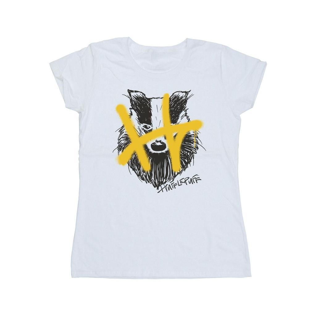 Harry Potter Womens/Ladies Hufflepuff Pop Spray Cotton T-Shirt
