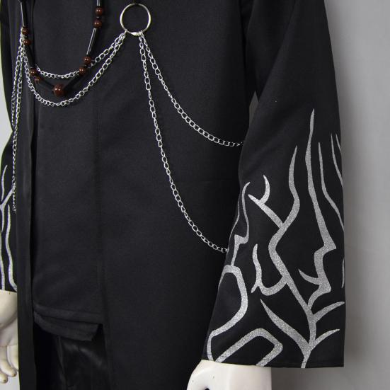 Корейский аниме косплей костюм Плащ Черного Пламени Рубашка Брюки Шляпа Набор Костюм Злодея для Ролевых Игр для Детей Хэллоуин Карнавал Выступление