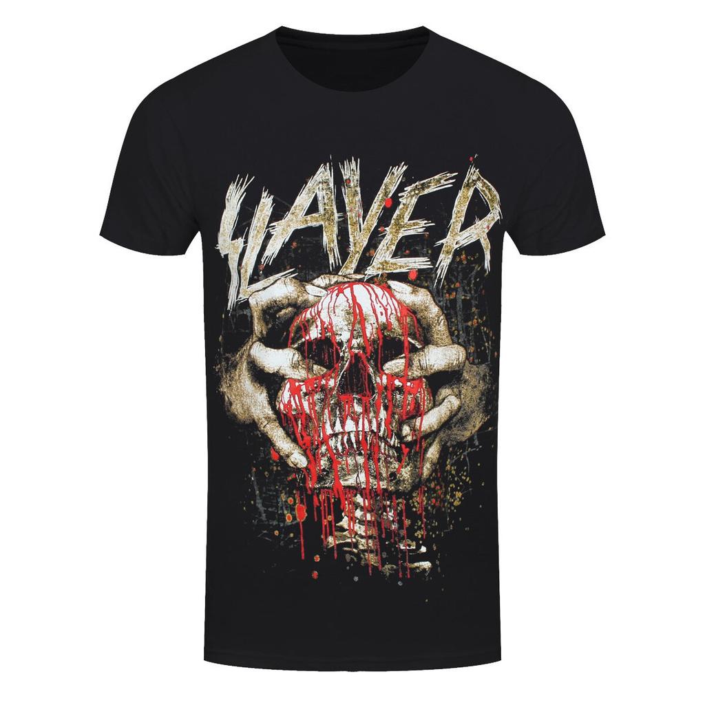 Футболка Slayer Кулак Череп Сжатие Металл-группа Официальная Черная Новая