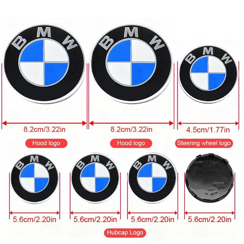 7Pcs For BMW F82 G20 X5E53 F15 E63 X5E70 G16 E12 G21 G22 X3F25 front and rear car logos hub center cover steering wheel sticker FD3