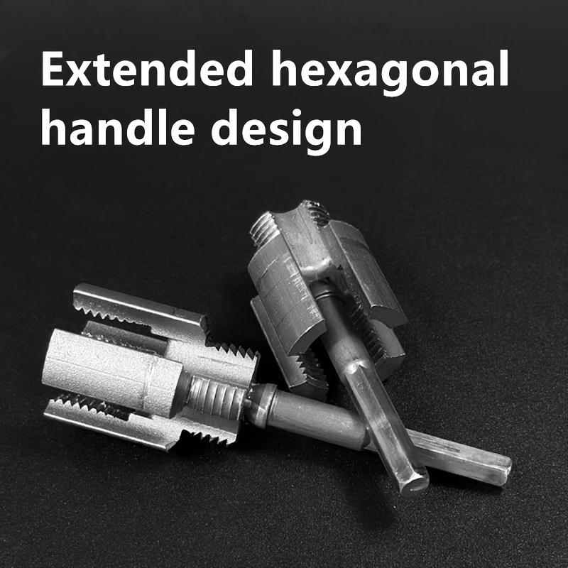 3pcs Integrated Wire Opener for Inside and Outside Water Pipe,Water Pipe Thread Repair Tool, Electric Drill Type Water Pipe Threading Device 1/2",3/4"