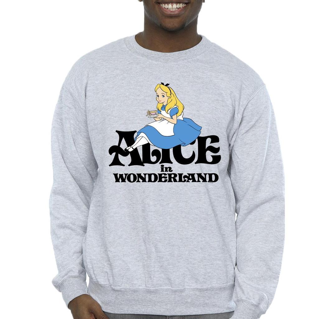 Disney Mens Alice In Wonderland Tea Drinker Classic Sweatshirt