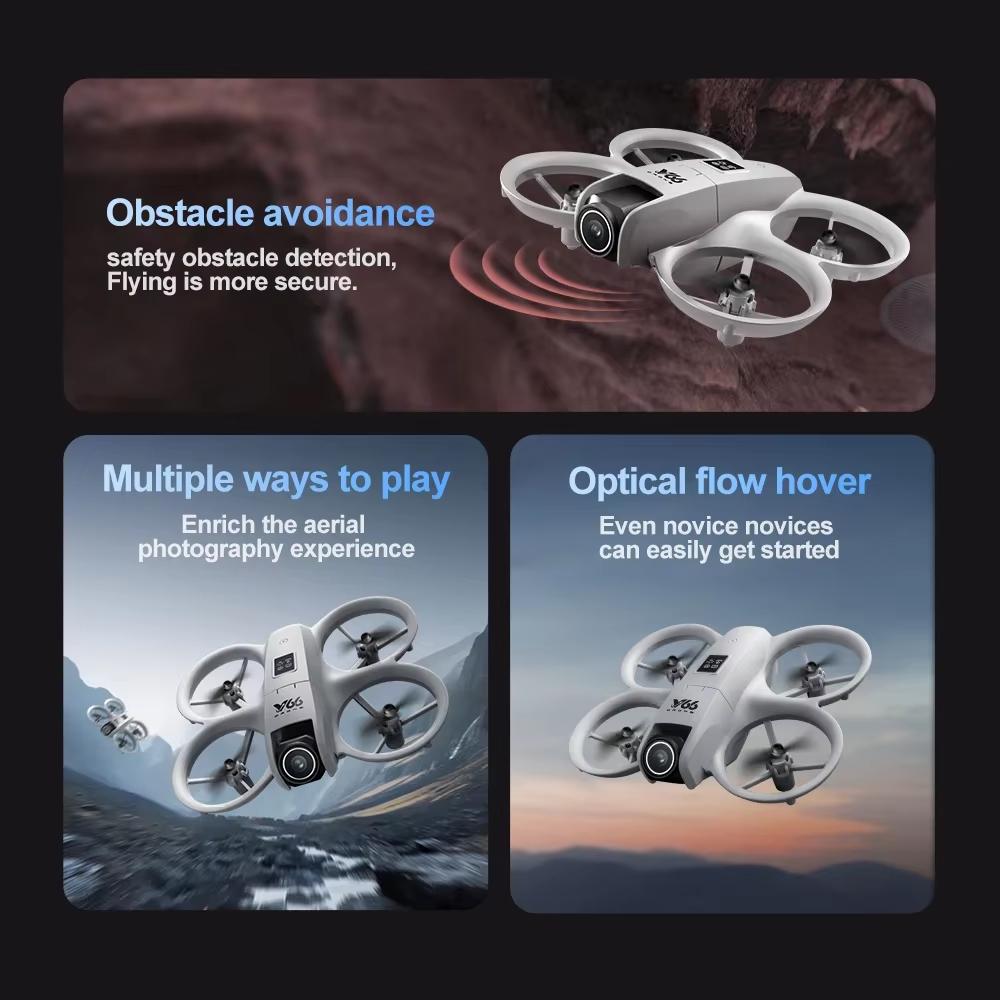 2025 Новый V66 Мини Дрон 4K HD Камера WiFi FPV Препятствия Избегание Квадрокоптер Дистанционный Дрон Детская Игрушка Подарок