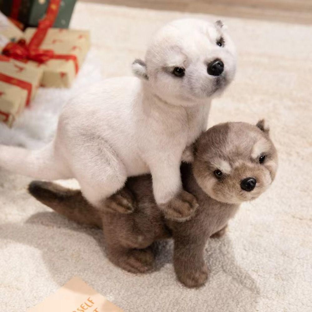 PP Cotton Brown Otter Plush Toy Soft Simulation Otter Toy Doll Decorate Present
