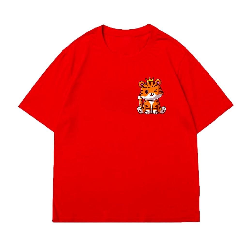 Tiger Cute Pattern T-shirt for Men and Women T-shirt for Women T-shirt Large Size LENGAN PENDEK Korean Top Animal Shirts
