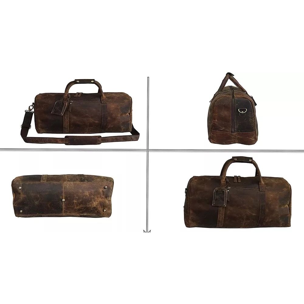 Мужская спортивная сумка Buffalo Vintage Handmade Overnight Duffel Bag - Natural Brown