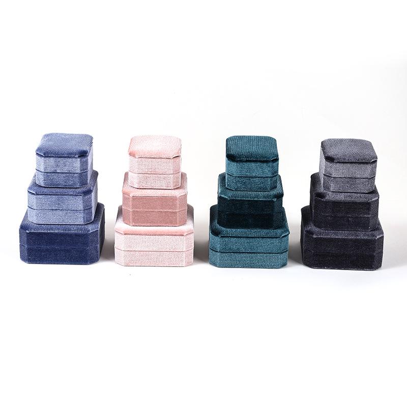 Элегантная бархатная восьмиугольная шкатулка для колец, браслетов, ожерелий и подвесок