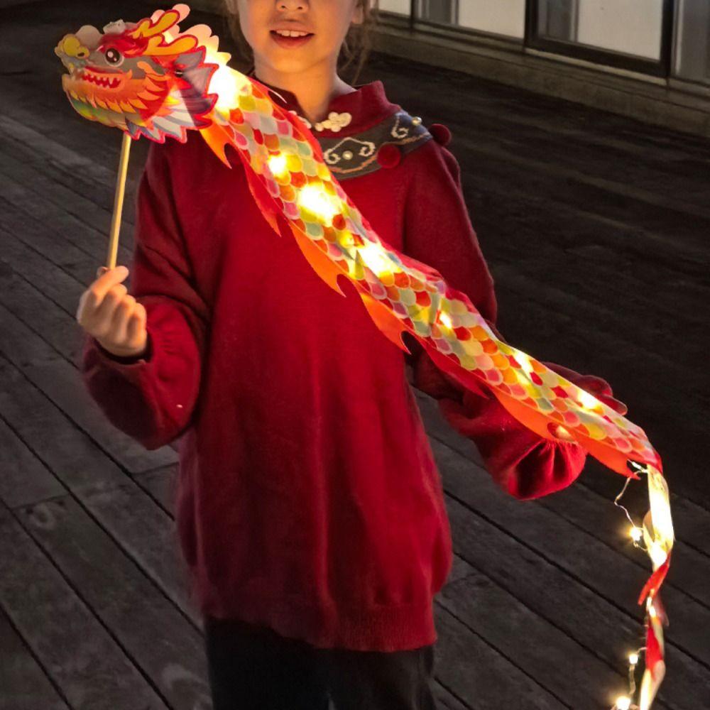 Трепещущий китайский традиционный дракон лампа бумажные светящиеся фонарики поделка для детского сада
