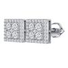 D VVS Silver Full of Round Moissanite Wedding Earrings for Brides Diamond Square Stud Earring with Certificates