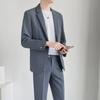 Мужской деловой и свадебный пиджак в корейском стиле Slim Fit