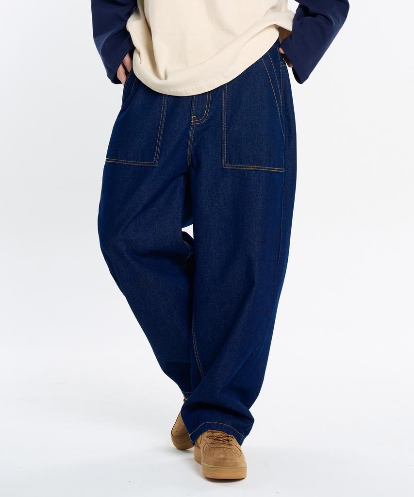 CONTROBANAL3 Raw Denim Wide Fatigue Pants [Indigo]