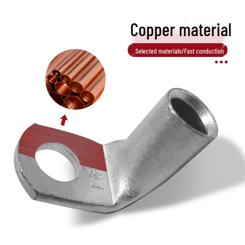 90-Degree Copper Lug Terminal: Right-Angle, Cold-Pressed, High-Current, L-Type, Copper Connector