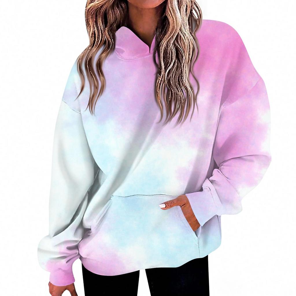 Женская мода Повседневный топ с V-образным вырезом и длинными рукавами с принтом