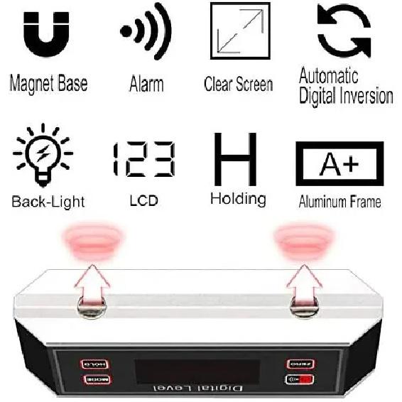 6inch IP54 Aluminum Alloy Digital Level Box Electronic Angle Gauge Protractor Angle Finder Bevel Gauge With Magnetic Base