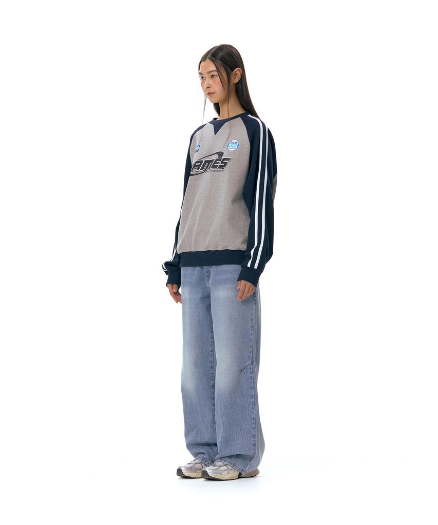 AMES-WORLDWIDE Sleeve Stitch Sweatshirt Gray (Am2Esum441A)