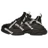 Balenciaga Triple S Логотип по всей поверхности Черный Белый Женский 524039W2FAB1090