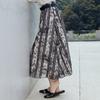 Pure cotton temperament slimming mid length skirt for women in 2026 summer floral skirt, high-end and thin A-line skirt