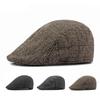 Кепка газетчика, мужская осенне-зимняя теплая кепка, клетчатый берет, клетчатая фуражка