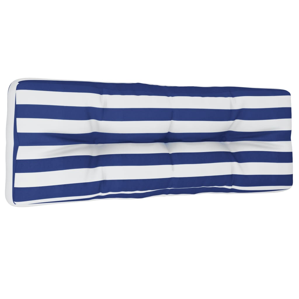 Pallet Cushion Blue and White Striped 120 x 40 x 12 cm Fabric