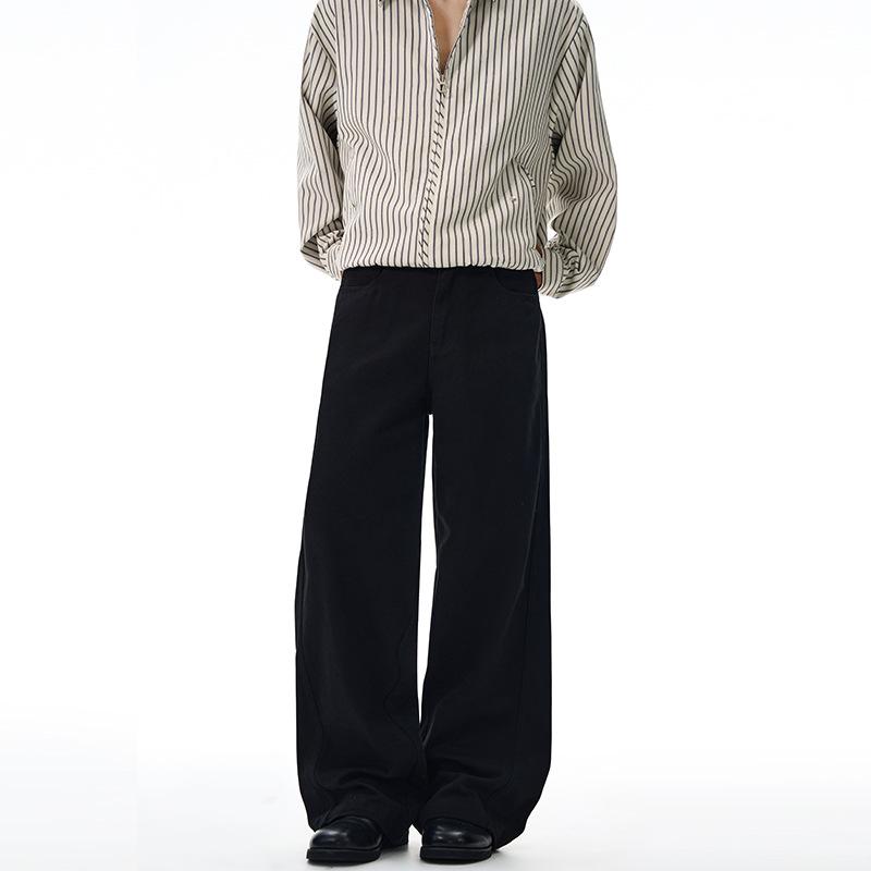 LKTM Американский Ретро Унисекс Брюки А-силуэта из Чистого Хлопка - Высококлассный Чистый Крой в Пол