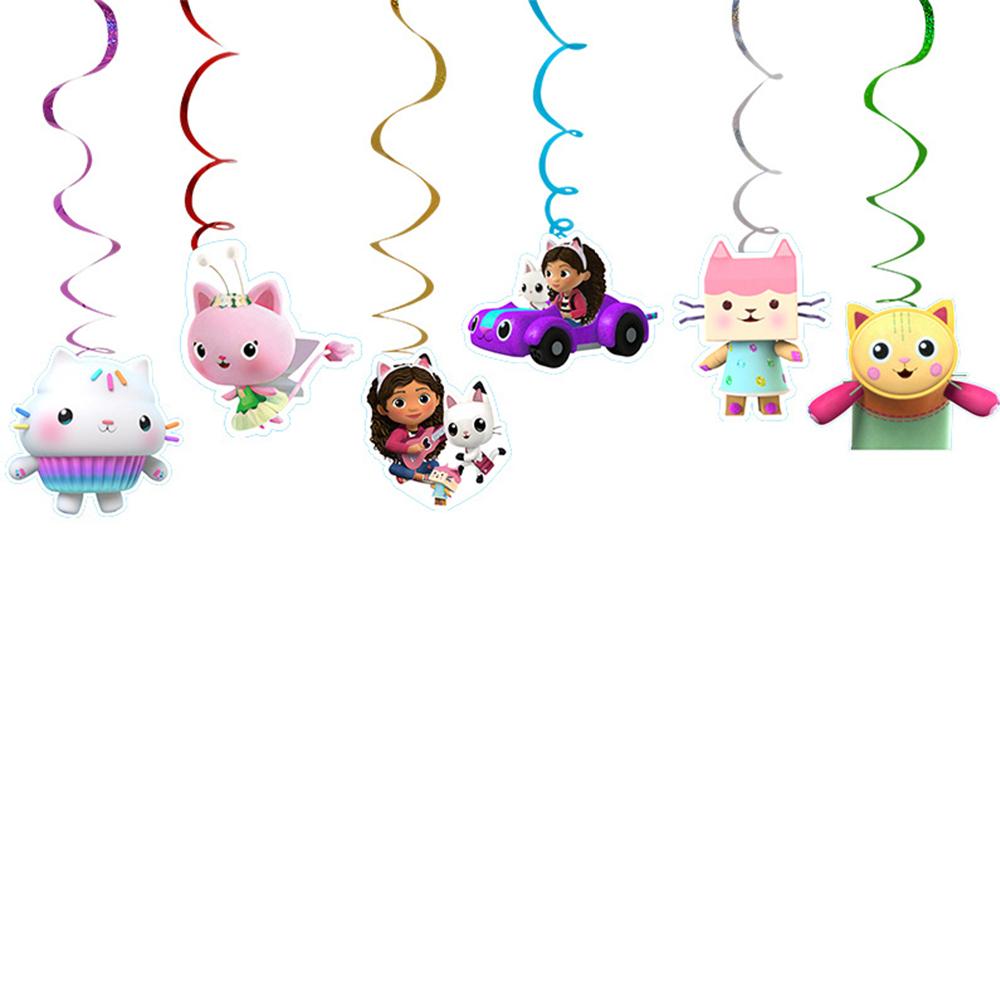 Gabby's Dollhouse Party Supplies Include Banner Cake Topper Balloons Spiral-56